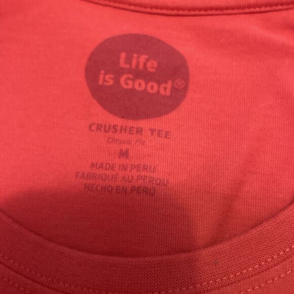 Life is Good T-Shirt Mens M Red Short Sleeve May The Course Be With You Crusher - Picture 6 of 9